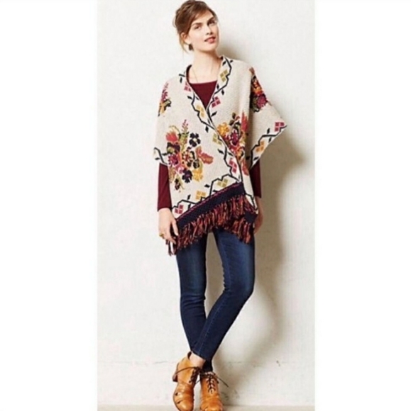 Angel Of The North Sweaters - Anthro Angel of the North Floral Shawl